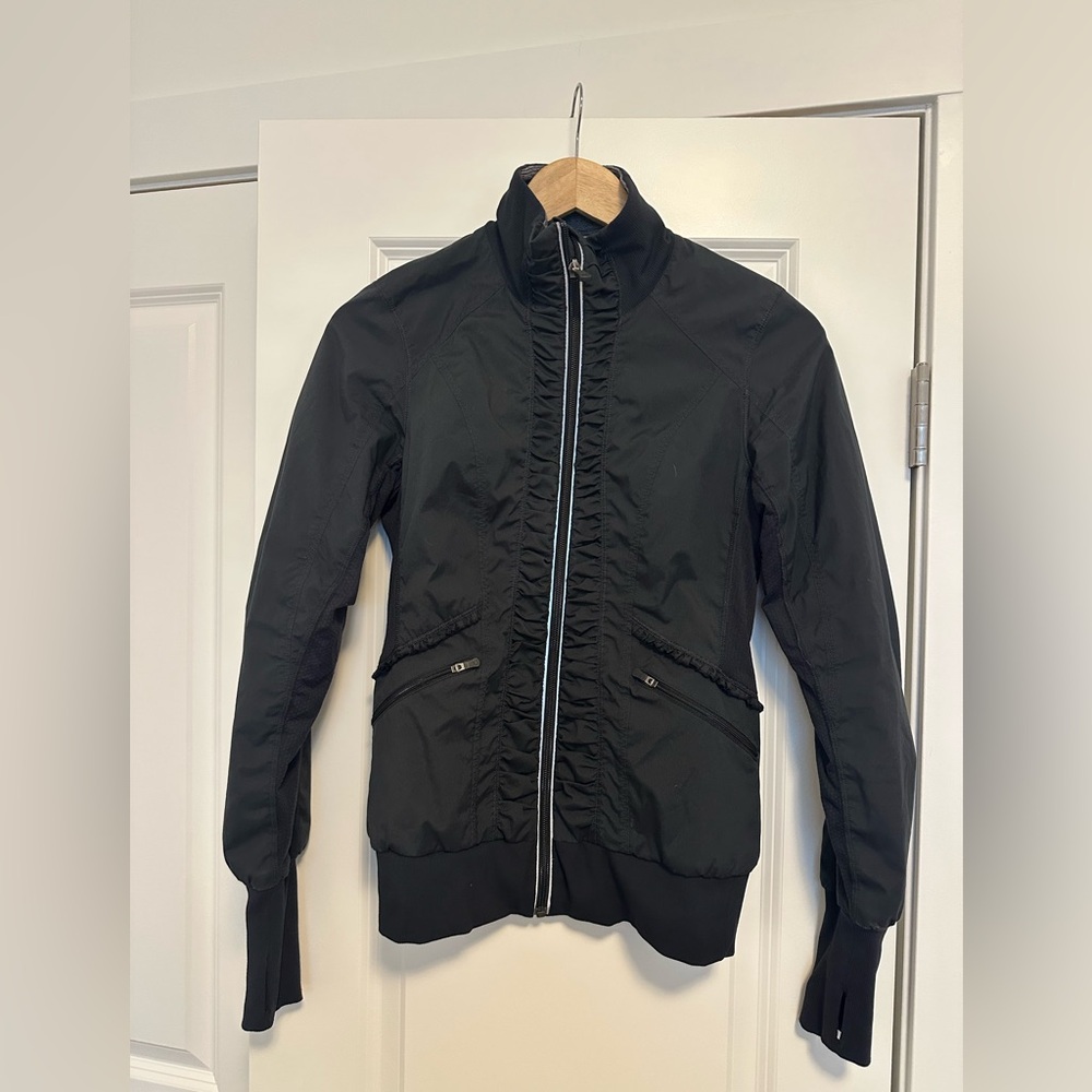 Lululemon Black Ruffled Zip-Up Jacket